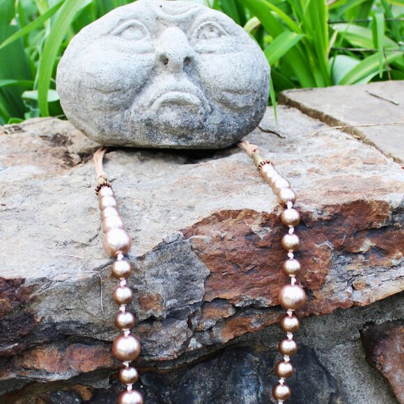 Chico's Faux Rose Gold Pearl Necklace - Picture 4 of 9